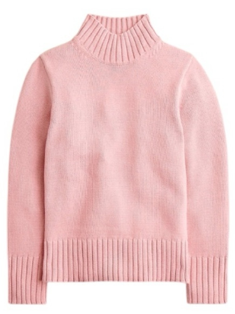J. Crew Cotton Turtleneck Sweater Long Dleeve Ribbed Pale Blush Pink